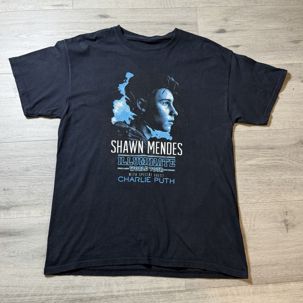 Shawn‎ Mendes Illuminate World Tour Tee Charlie Puth Black L